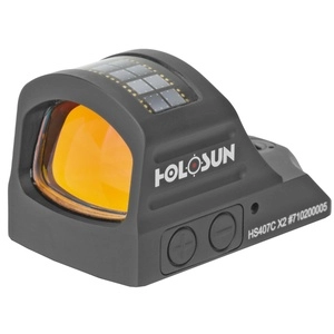Holosun Technologies 407C-X2 Red Dot 2 MOA Side Battery Solar Failsafe Mount Not Included Black