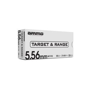 Ammo Inc Target & Range M193 556NATO 55 Grain Full Metal Jacket Bullet 20 Round Box 