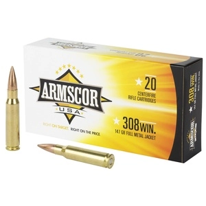 Armscor 308 Win 147 Grain Full Metal Jacket 20 Round Box 