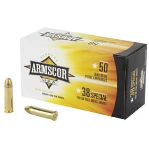 Armscor 38 Special 158 Grain Full Metal Jacket 50 Round Box 
