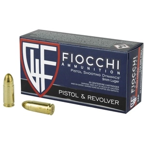 Fiocchi Ammunition Centerfire Pistol 9MM 115 Grain Full Metal Jacket 50 Round Box 