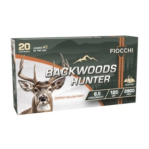 Fiocchi Ammunition Backwoods Hunter 6.5 Creedmoor 120 Grain Copper Hollow Point 20 Round Box