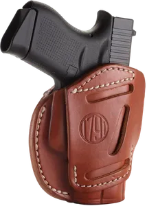 1791 Gunleather 3-Way IWB/OWB Holster Size 2 Classic Brown Ambidextrous Fits Ruger LCP and Glock 42